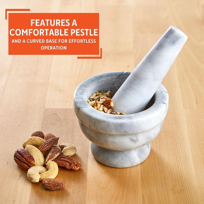 Imusa USA Small 3.8" Marble Mortar and Pestle for Grinding and Crushing - Image 4
