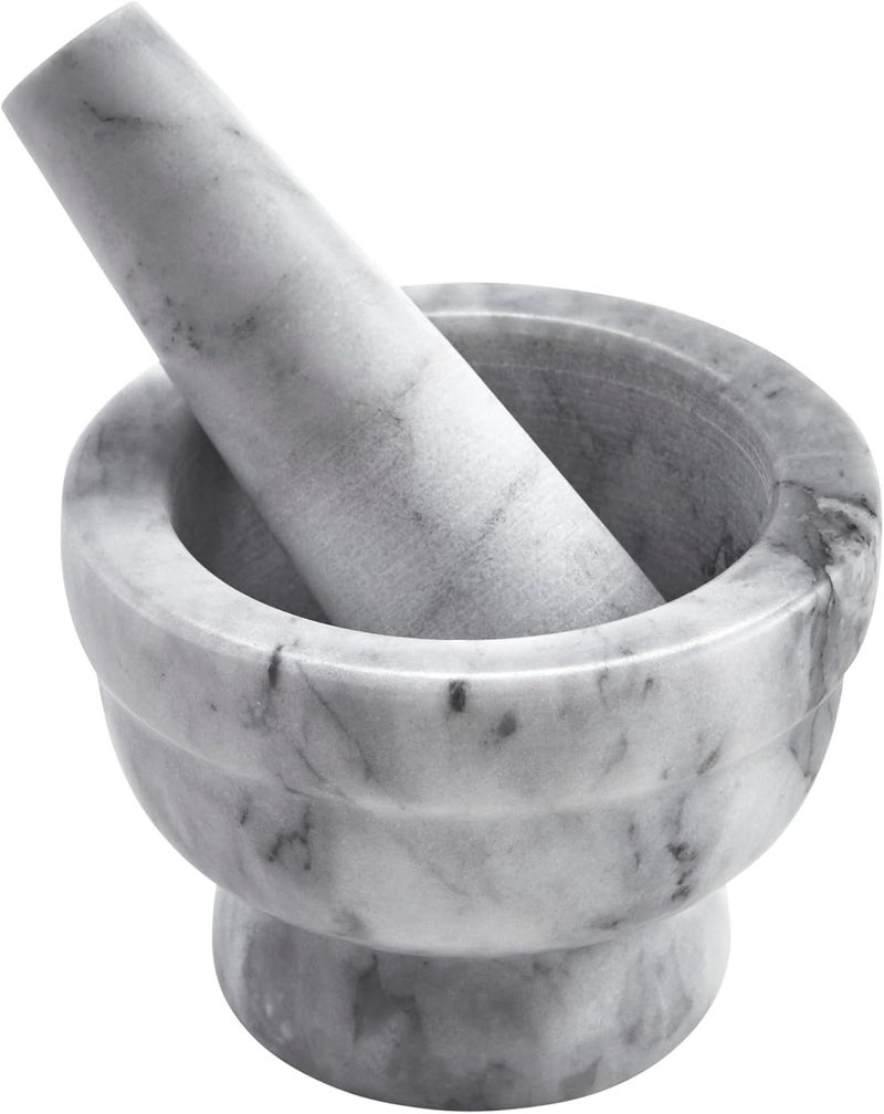 Imusa USA Small 3.8" Marble Mortar and Pestle for Grinding and Crushing - Image 1