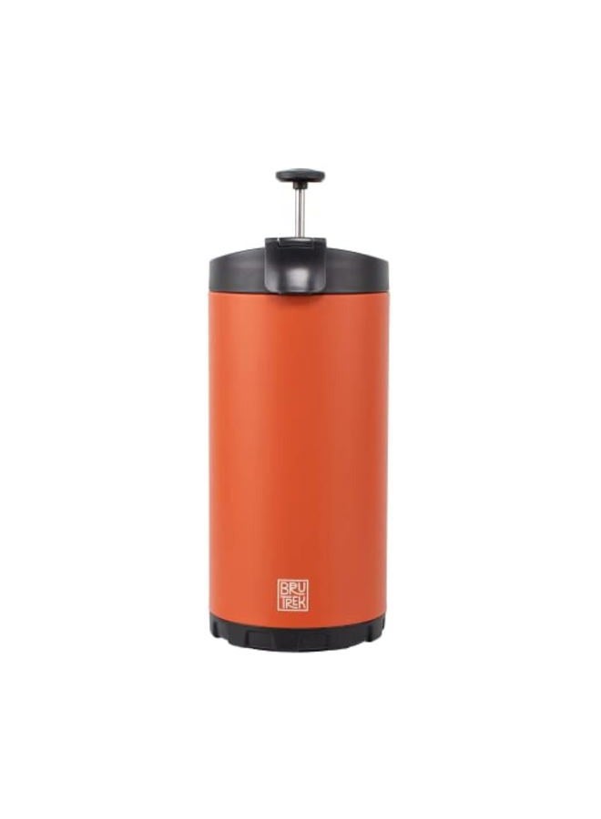 BruTrek Steel Toe 3.0 Travel Coffee Press - Brew 20 fl.oz On The Go - No Spill Lid, Double Wall Vacuum Insulated Stays Hot for Hours, French Press Coffee (Red Rock) - Image 1