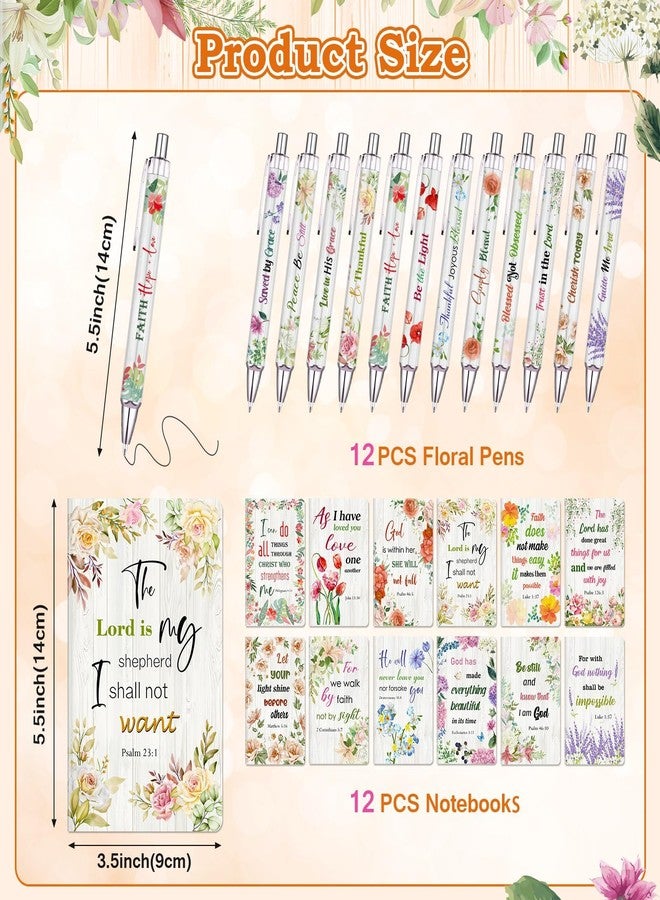 OMEYA 36 Pcs Christian Bulk Gifts for Women Include 12 Mini Bible Verse Notepads, 12 Scripture Ballpoint Pens & 12 Magnetic Cross Bookmarks, Cute Religious Notebooks Gifts Prizes Party Favors, 3.5"x5.5" - Image 2