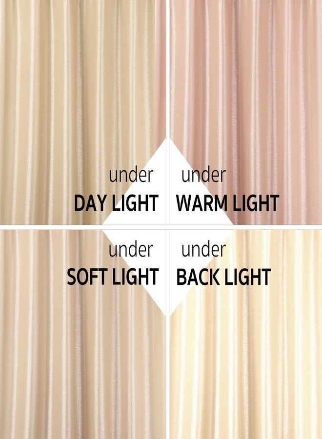 Popkozzi Champagne Gold Sparkle Shower Curtain: Silver Beige Cream Glitter Bling Shiny Fabric Decorative Shower Curtains for Bathroom - Waterproof Washable Luxury Metallic Satin Bath Curtain - 72x72 - Image 5