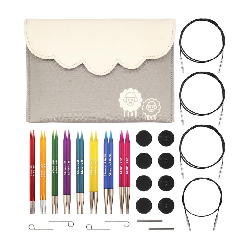 KnitPro Trendz Deluxe Interchangeable Needle Set 5 13cm  8 Sizes 35mm to 8mm
