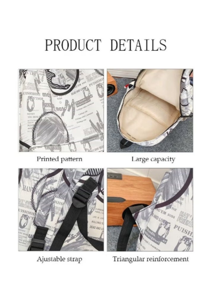 DUNISO Newspaper - Printed Backpack | Large - Capacity Design, Artistic & Practical - Image 2
