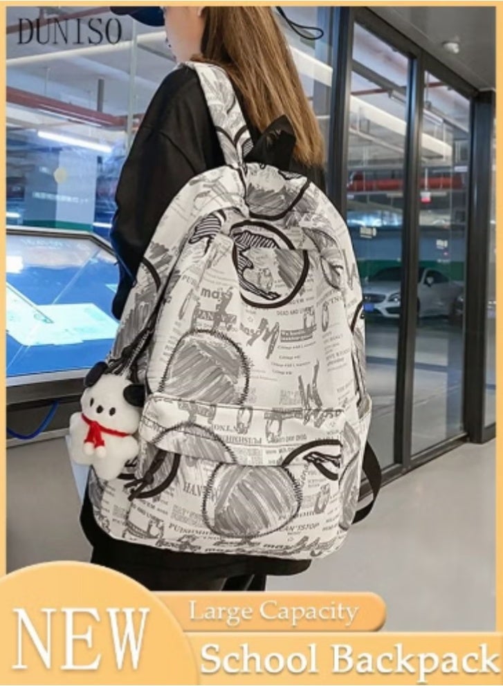 DUNISO Newspaper - Printed Backpack | Large - Capacity Design, Artistic & Practical - Image 1