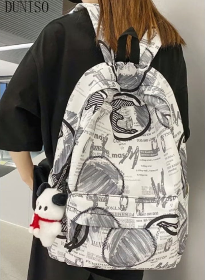 DUNISO Newspaper - Printed Backpack | Large - Capacity Design, Artistic & Practical - Image 4