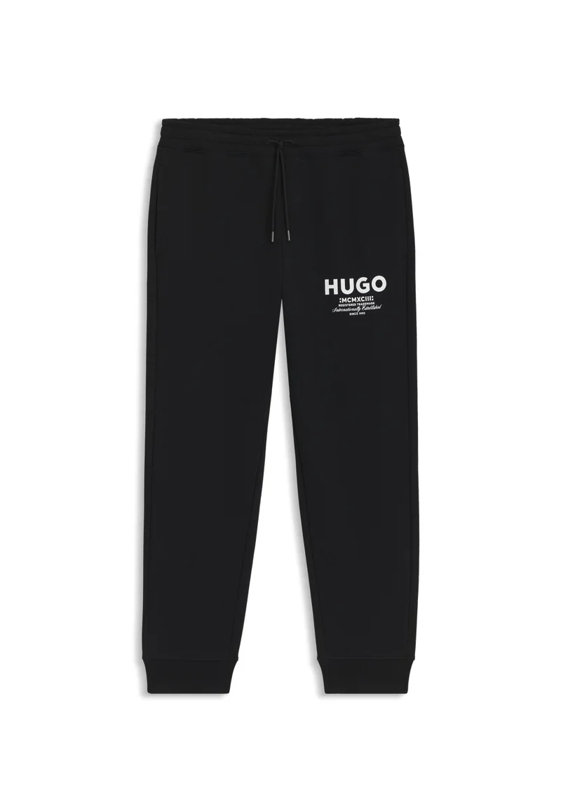 هوجو Cotton-terry tracksuit bottoms with logo print