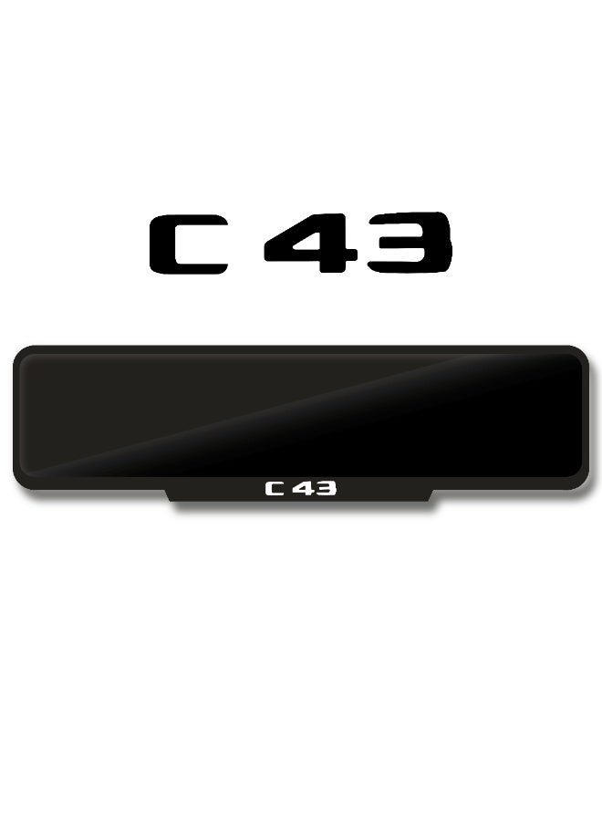 DXBSTAMPS Custom Mercedes-Benz C43 Number Plate Frame – Stylish Black Finish – 3 Sizes – Strong Tape Fixing – Ideal for C43 Enthusiasts – Dubai Edition  - Image 1