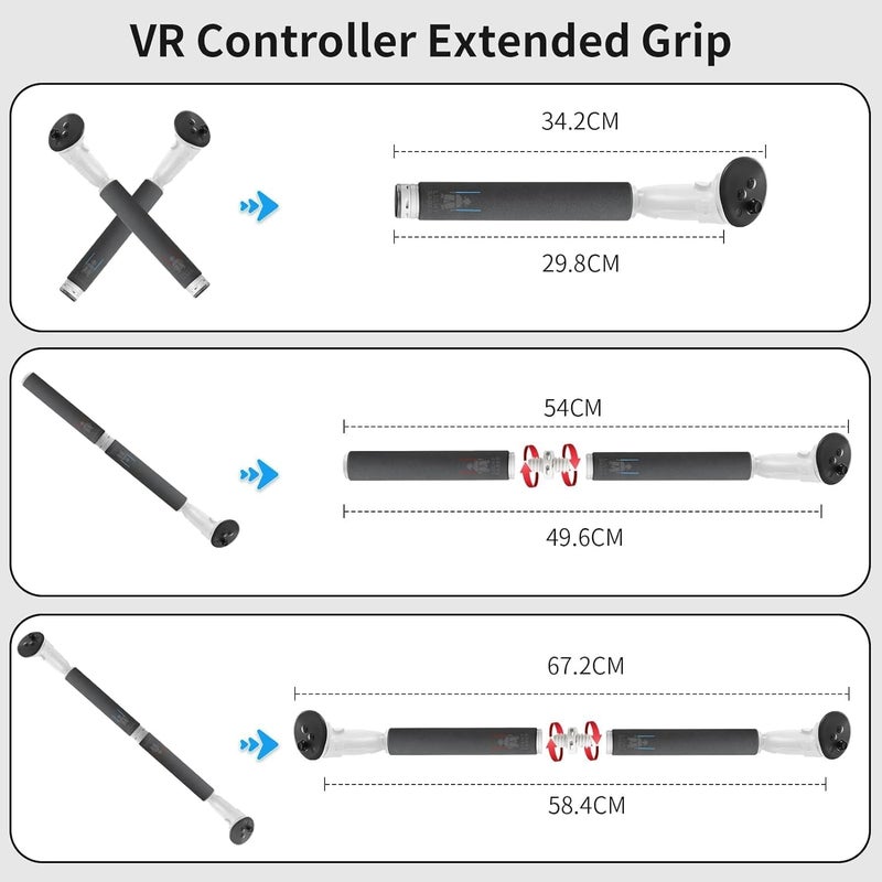 RCstyle Hibloks 3 in 1 Handle Attachments Fit for Oculus Quest 3 Controller,VR Gorilla Tag Long Arms Grips for Meta Quest 3 Accessories,Beat Saber/Baseball/Golf Club,Enhance More Gaming Experiences - Image 5