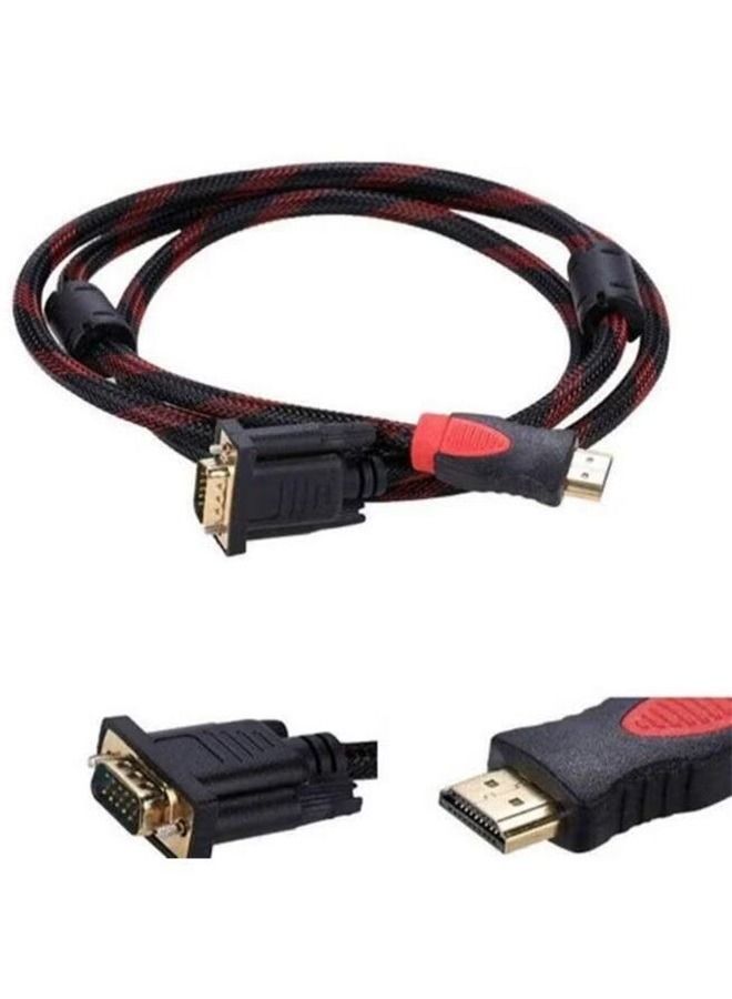 Hd1080P 1.5M Meter Hdmi Male To 15 Pin Vga Connector Black/Red
