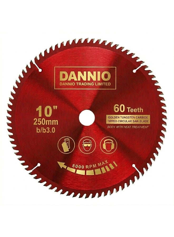 250mm B/b3.0 Tct Carbide Tipped Circular Saw Blade for Wood Cutting