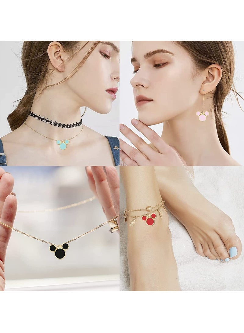 KASTWAVE Jewelry Making Charms, 50 Pcs Mouse Charms, 5 Colors Mouse Head Pendant Key Ring Colorful Acrylic Mouse Beads for Women DIY Jewelry Making Crafting Cartoon Mouse Keychains - Image 4