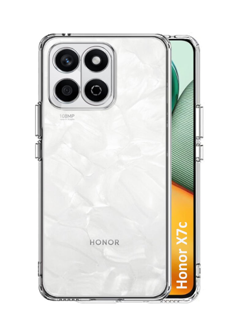 For Honor X7C Shock Proof Case Cover - Ultra Clear, Durable & Accurate Cut-outs - Scratch, Dust & Smudge Protection - Clear Silicon Back Cover for Honor X7C