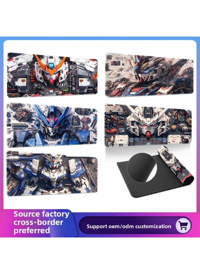 Gundam Mouse Pad Oversized Machine Warfare Boys Science And Technology Sense Computer Keyboard Pad Learning Games Dormitory Non-Slip Table Pad-Color:400*800*4mm-Pattern:Up To ① Section 9