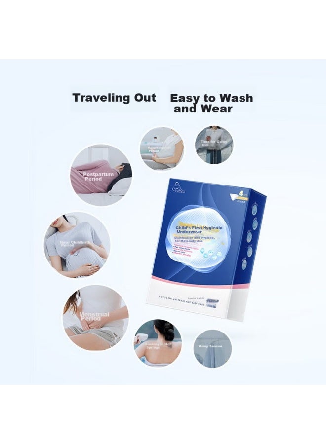 Matern'Ella Zichu Disposable Underwear For Women, Pure Cotton, No-wash, For Pregnant Women, Postpartum, Menstrual Period, Travel Underwear, Xxl Size, 28 Pieces - Image 3