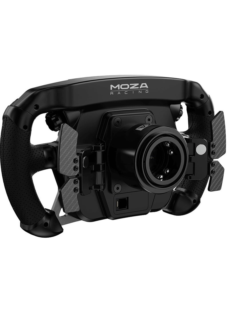 موزة عجلة قيادة Moza FSR بأسلوب الفورمولا – قياس 280 مم، مع شاشة عرض رقمية HD بحجم 4.3 بوصة، من ألياف الكربون المطروقة، مقابض كلتش مغناطيسية مزدوجة، ومؤشرات تبديل RGB – متوافقة مع قواعد Moza R9 / R16 / R21 - Image 4