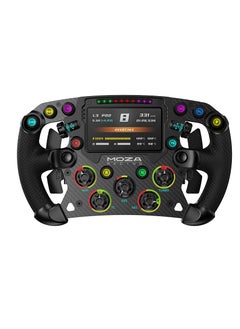 Moza Moza FSR Formula Racing Steering Wheel – 280mm GT-Style Wheel with 4.3” HD Digital Display, Forged Carbon Fiber, Magnetic Dual Clutch Paddles & RGB Shift Indicator – Compatible with Moza R9/R16/R21  - Image 1