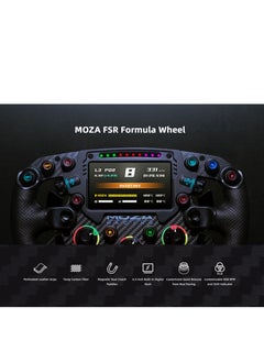 Moza Moza FSR Formula Racing Steering Wheel – 280mm GT-Style Wheel with 4.3” HD Digital Display, Forged Carbon Fiber, Magnetic Dual Clutch Paddles & RGB Shift Indicator – Compatible with Moza R9/R16/R21  - Image 5