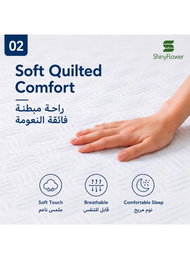 ShinyFlower Waterproof Mattress Protector Fitted Sheet with TPU Layer Quilted Mattress Cover Deep Pocket Bed Sheet Set with Pillowcases - Image 3