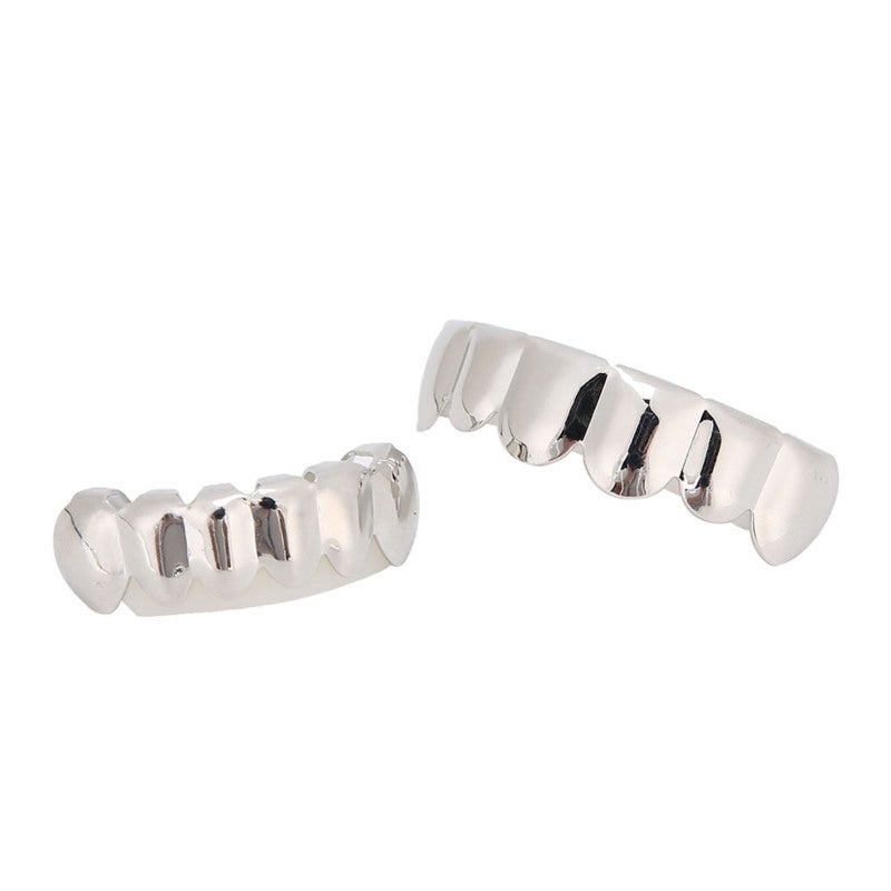 Silver Hip Hop Teeth Accessory - Adjustable Easy To Wear Prop With Safe Brass Electroplating: Fashion Teeth Decoration For Halloween Parties, Music Concerts And Hip Hop Fans - Image 4