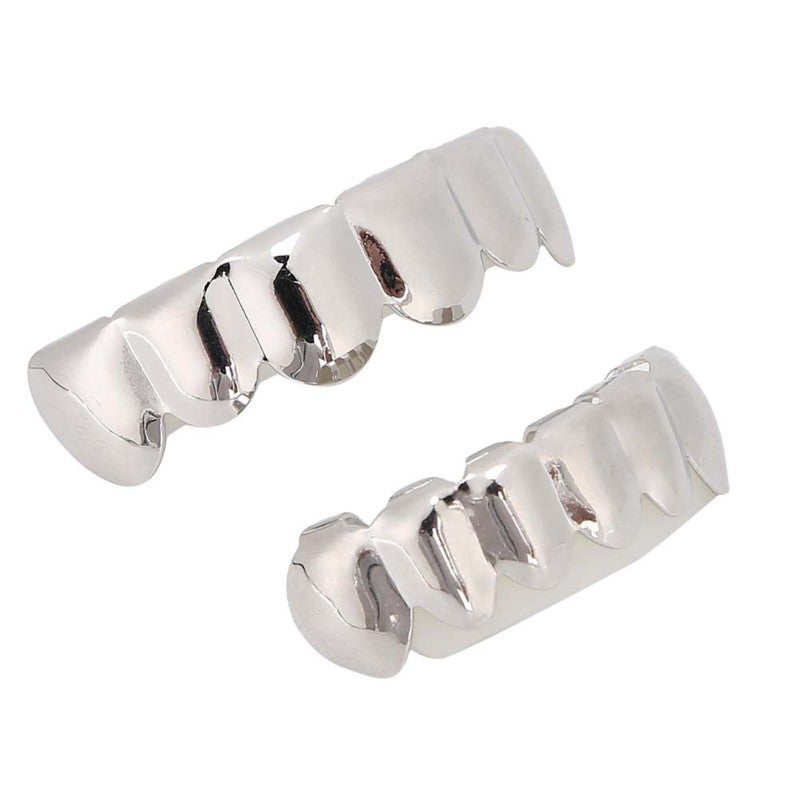 Silver Hip Hop Teeth Accessory - Adjustable Easy To Wear Prop With Safe Brass Electroplating: Fashion Teeth Decoration For Halloween Parties, Music Concerts And Hip Hop Fans - Image 3