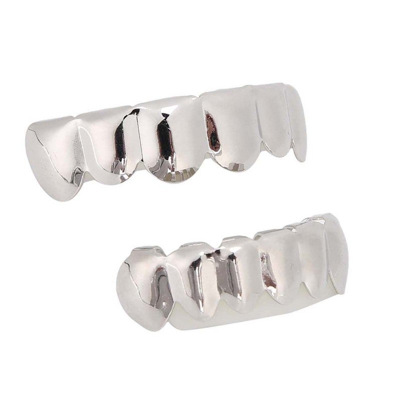 Silver Hip Hop Teeth Accessory - Adjustable Easy To Wear Prop With Safe Brass Electroplating: Fashion Teeth Decoration For Halloween Parties, Music Concerts And Hip Hop Fans - Image 5