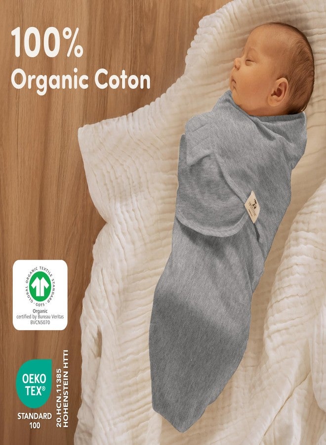 Sweety Fox 3-Pack Organic Baby Swaddles - Swaddles for Newborns, Infant 0-3 Months, Baby Girls, Boys, Soft & Snug Newborn Nursery Swaddling Blankets (Mist) - Image 1