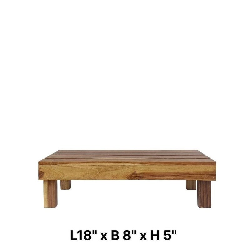 Generic Teakwood Pooja Chowki Patra Bajot Patla Ganesh Chaturthi Bajot Diwali Pooja Chowki GF13 L18 x B8x H6  - Image 3