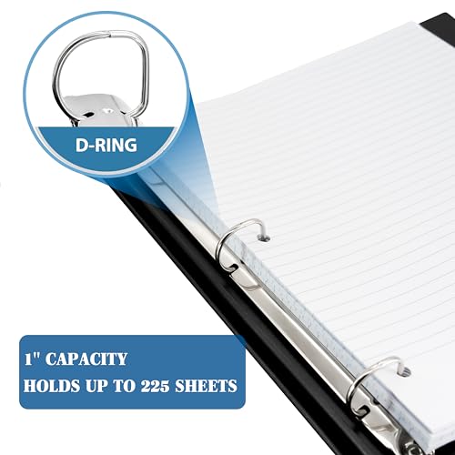 INFUN 1 INCH Telescoping 3 Ring Binder - 4PCS, Portable Plastic Binder with Telescoping Spine ，3 Ring Binders with Foldable Front Cover Holds 8.5" x 11" Paper for School,Office and Homes - Image 3
