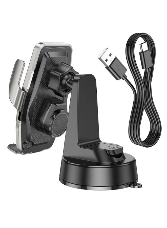 Hoco Accessory Hoco HW27 Traveler Infrared RGB 15W Wireless Fast Charging Car Center Console Holder – Automatic Infrared Sensor, RGB Light, Universal for iPhone & Android – Black - Image 5