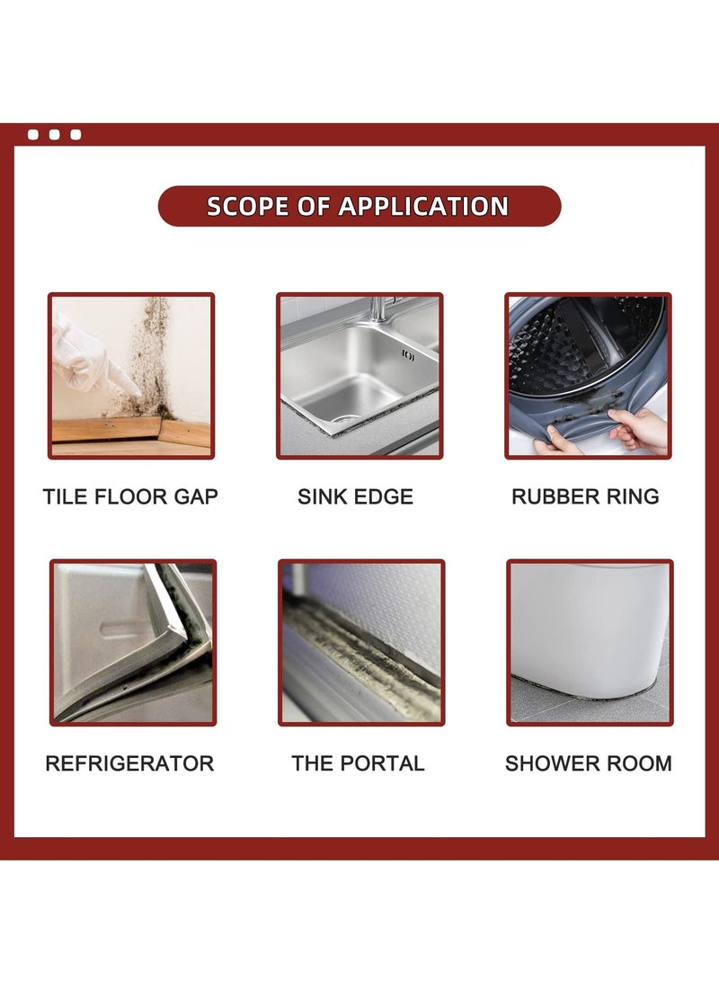 2 Pcs Mold Remover Gels, Household Mold Clean Gel for Washing Machine/Fridge/Kitchen Sink/Bathroom, Mold Cleaner for Tile/Wall  - Image 5