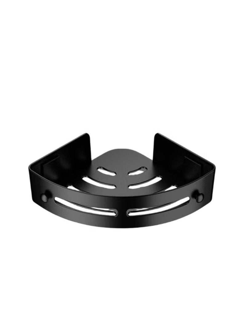 Huitich Punch-Free Wall-Mounted Bathroom Corner Rack – Black Tripod - Image 1