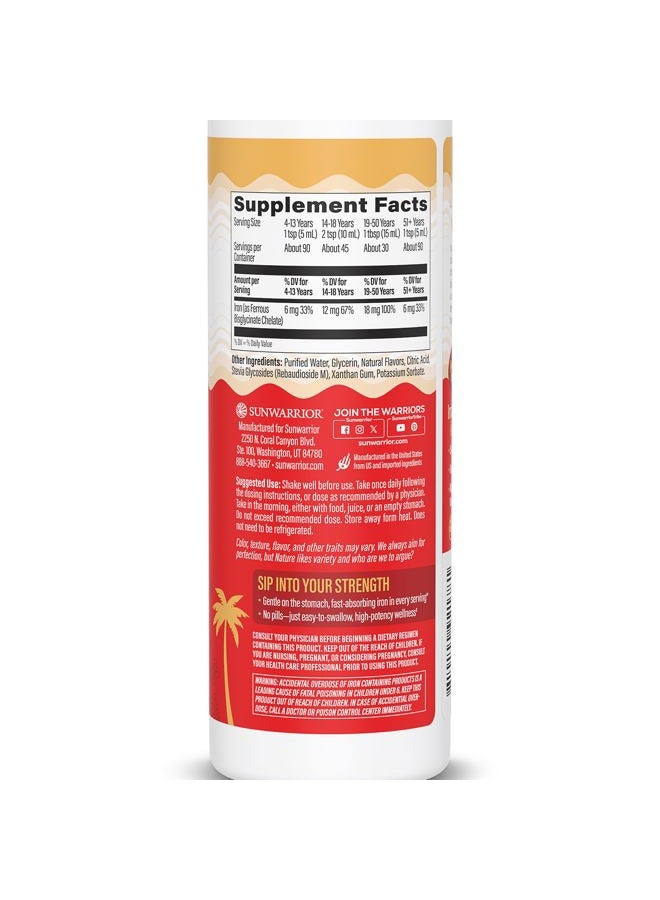 Sunwarrior Liquid Iron Supplement for Women Vegan Iron Fast Absorbing Immune Support & Women's Health Ferrous Bisglycinate Chelate Healthy Blood & Red Cells Stomach-Friendly High Potency 15.2 fl oz Mixed Berry - Image 2