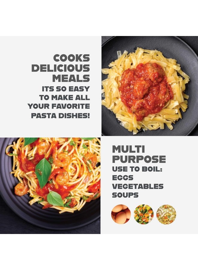 GOTHAM STEEL 5 Qt Ceramic Stock Pot Multipurpose Pasta Pot with Strainer Lid & Twist and Lock Handles, Nonstick Ceramic Pot for Soup, Spaghetti, Rice, Pots for Kitchen, Dishwasher Safe - BLACK - Image 5