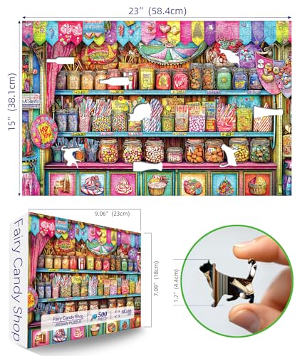 Blueforest Candy Shop 500 Piece Puzzles for Adults Vibrant Sweets Store Jigsaw Puzzle Nostalgic Candy Jar Decor Challenging Family Activity 23x15 - Image 5