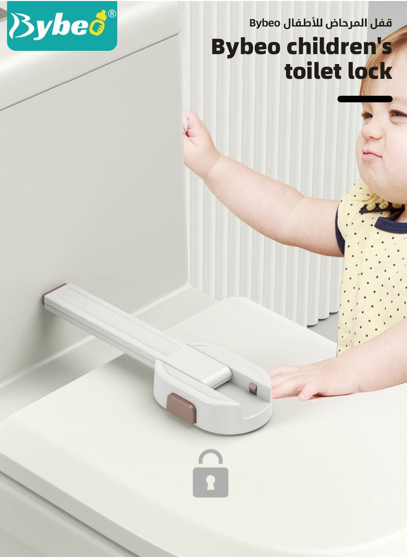 Bybeo Baby Toilet Lock, Baby Safety Locks, Toilet Seat Locks, Baby Proof Toilet Locks, 3M Adhesive Pads, No Drilling, Ideal for Toddlers Children and Kids  - Image 2