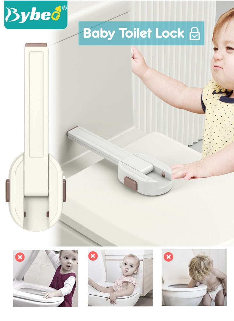 Bybeo Baby Toilet Lock, Baby Safety Locks, Toilet Seat Locks, Baby Proof Toilet Locks, 3M Adhesive Pads, No Drilling, Ideal for Toddlers Children and Kids  - Image 1