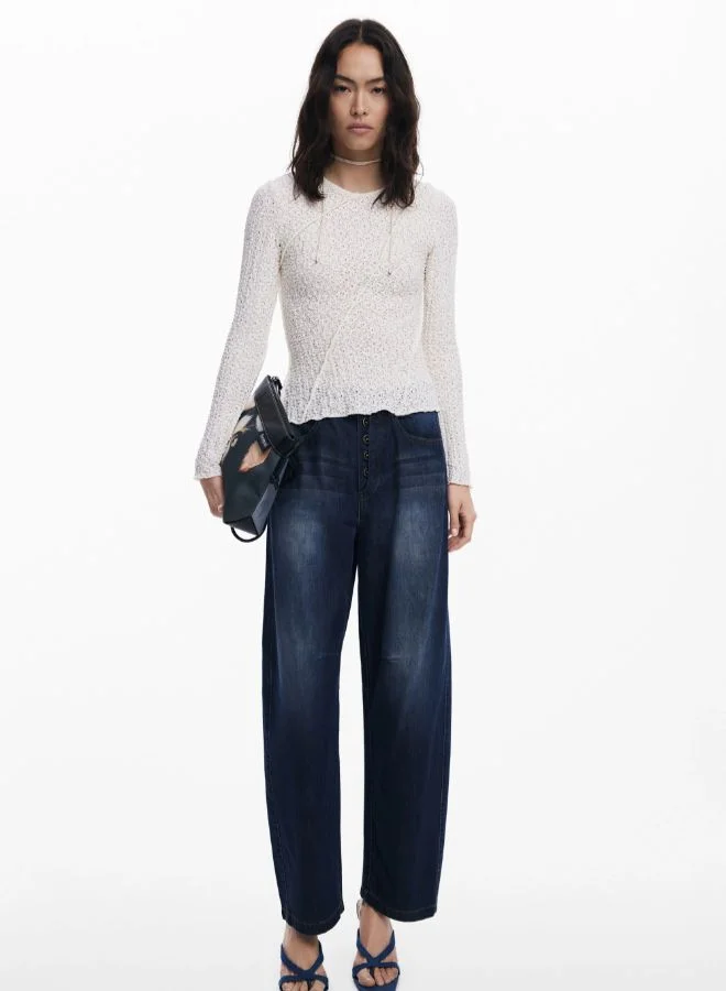 ديسيجوال تي شيرت مع طبقات متقاطعة