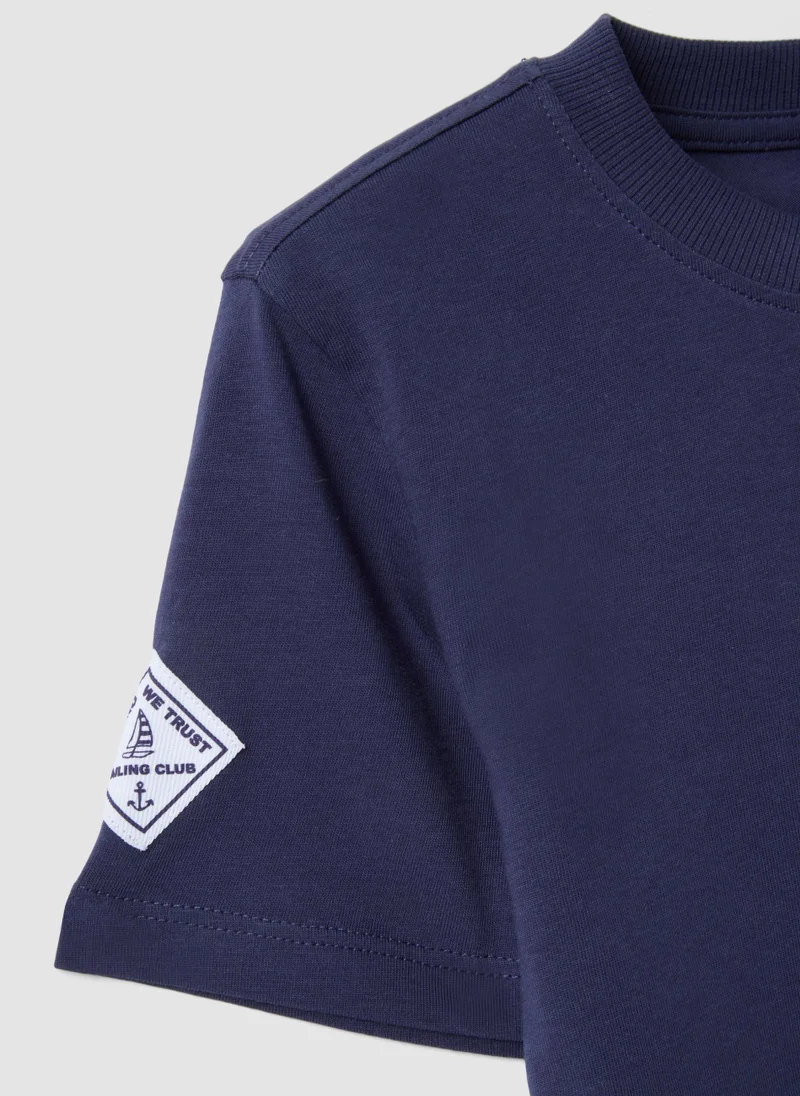 Ovs  OVS Blue Pure Cotton Boysâ€™ T-Shirt With Sailing Print for Men | Best Price UAE