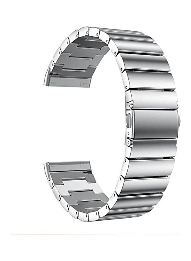 NIBEMINENT Replacement Stainless Steel Band For Fitbit Versa 3/Fitbit Sense Silver - Image 3