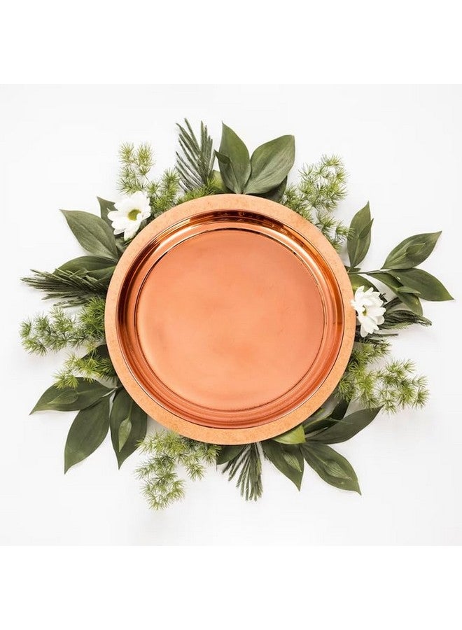 TORPPEZA Pure Indian Traditional Handmade Copper Plain Plate/Thali/for Pooja, Diwali Puja, Navratri, Aarti and Bhog, Fruits, Hawan Samagri and Multipurpose Use (Size - 11inch) - Image 3