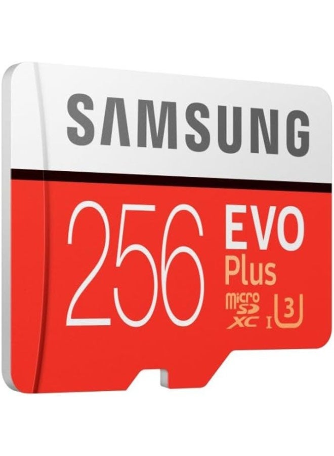 سامسونج بطاقة ذاكرة سامسونج Evo Plus Class 10 UHS-I MicroSDXC U3 مع محول سعة 256 جيجابايت