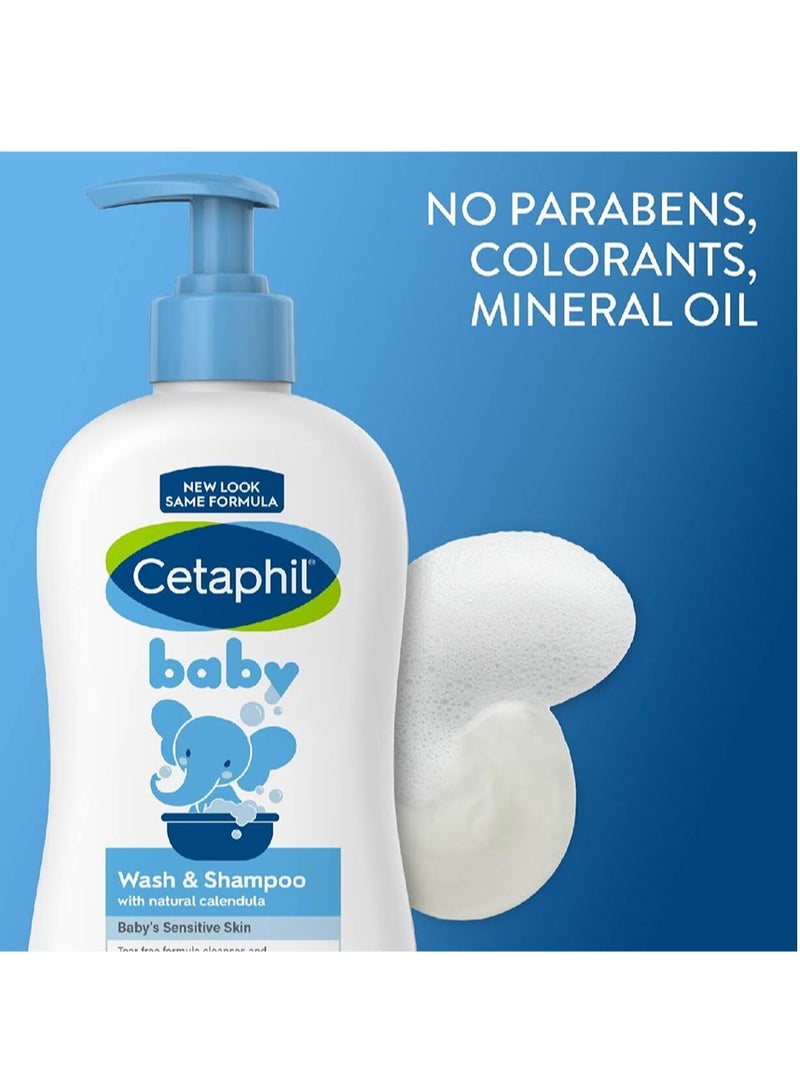 Cetaphil Baby Wash & Shampoo for Baby‘s Delicate Skin and Hair, Tear Free Formula, Paraben, Colorant and Mineral Oil Free, 400ml - Image 3