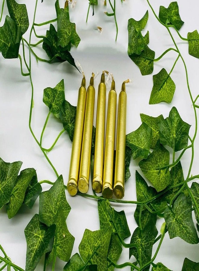 Luces Ritual Candle Pack of 12 Golden Pastel Stick Chime Candles for Diwali X-mas Home Decoration Birthday Valentine Gifts Party Spa Dinner Table - Image 3