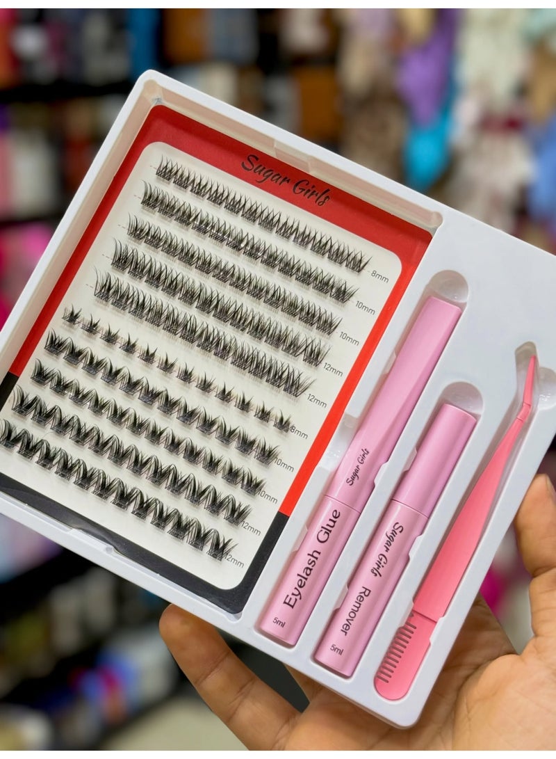 Magnetic False Eyelashes Kit with Glue & Remover – Multiple Lengths – Sugar Girls – Natural & Voluminous Look