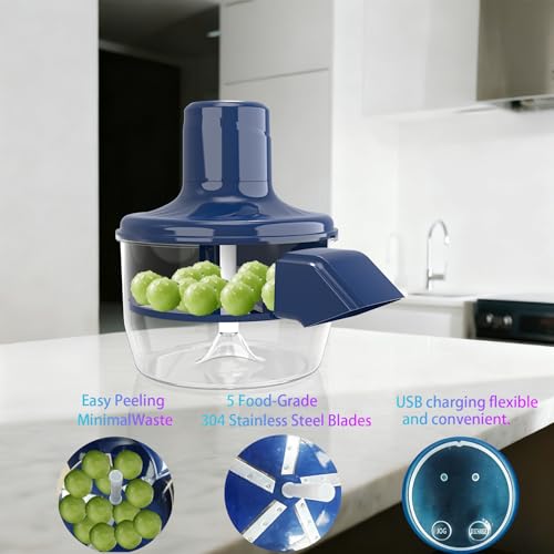 Fopudy Automatic Grape Peeler Machine,Electric Peeling Machine for Grape,Automatic Garlic & Cherry Tomato Peeler Skin Remover Tool for Small Fruits,Efficient Peeling Kitchen Gadget for Home Use (Blue) - Image 3