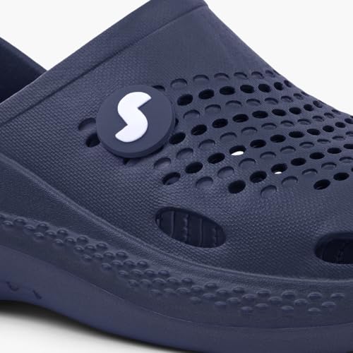 SOLETHREADS Clogs Plush | Breathable | Stylish | Slip-on | Anti-Skid | Durable | Casual | Comfortable | Indoor and Outdoor Utility | Premium Slip-On Mules for Men|Ortho|NAVY|UK 6 - Image 5