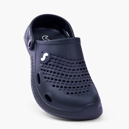 SOLETHREADS Clogs Plush | Breathable | Stylish | Slip-on | Anti-Skid | Durable | Casual | Comfortable | Indoor and Outdoor Utility | Premium Slip-On Mules for Men|Ortho|NAVY|UK 6 - Image 4