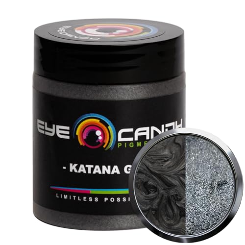 Eye Candy Pigments Premium Grey Mica Powder - Katana Grey (25gr) - for Epoxy, Resin, Soap, Paint, Woodworking, Acrylic Pouring, Bath Bombs, Fishing Lures - DIY Arts and Crafts Additive - Image 1