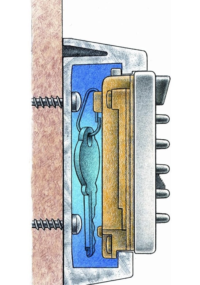 Kidde AccessPoint 001414 KeySafe Original Slimline Push Button Combination Permanent Key Lock Box, 2-Key, Clay - Image 2