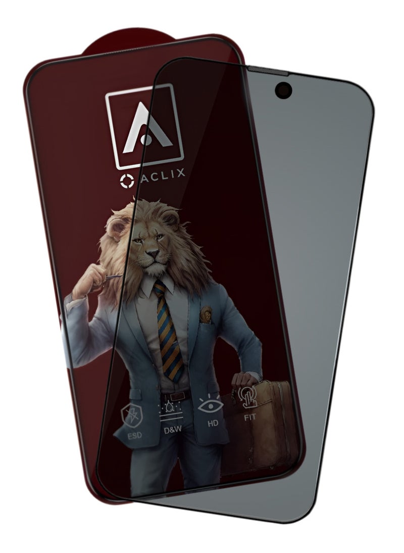 ACLIX Antistatic ESD Dustproof Premium Quality High Definition Anti-Spy Privacy Tempered Glass Screen Protector Designed For  iPhone XR - Image 1